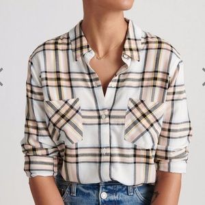 LUCKY BRAND Boyfriend Plaid Top